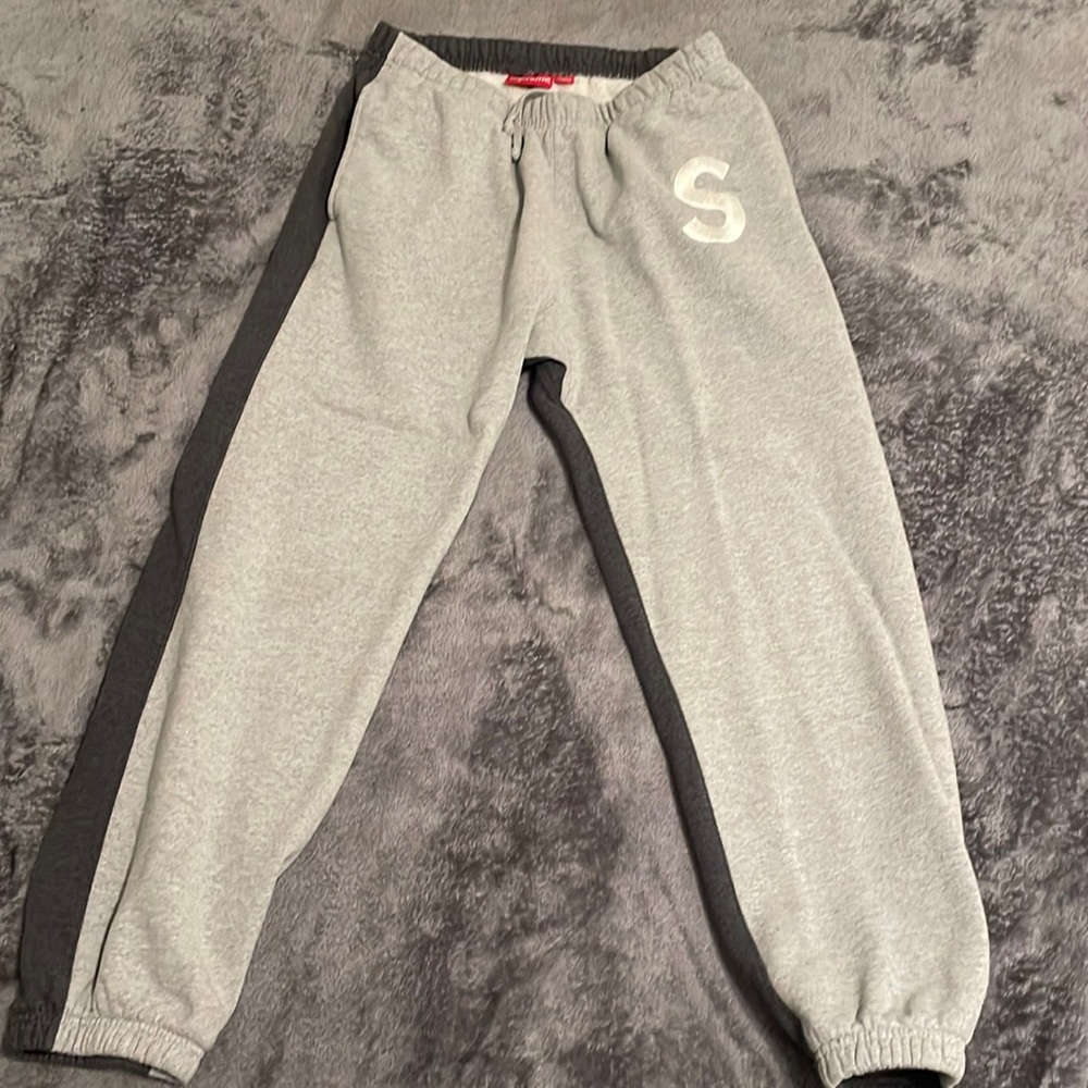 Supreme Two Tone Sweatpants- Grey-Size L